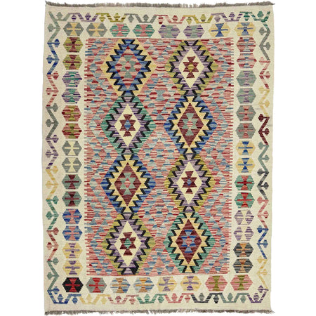 Handmade Multi Kilim Geometric 4x7 ft