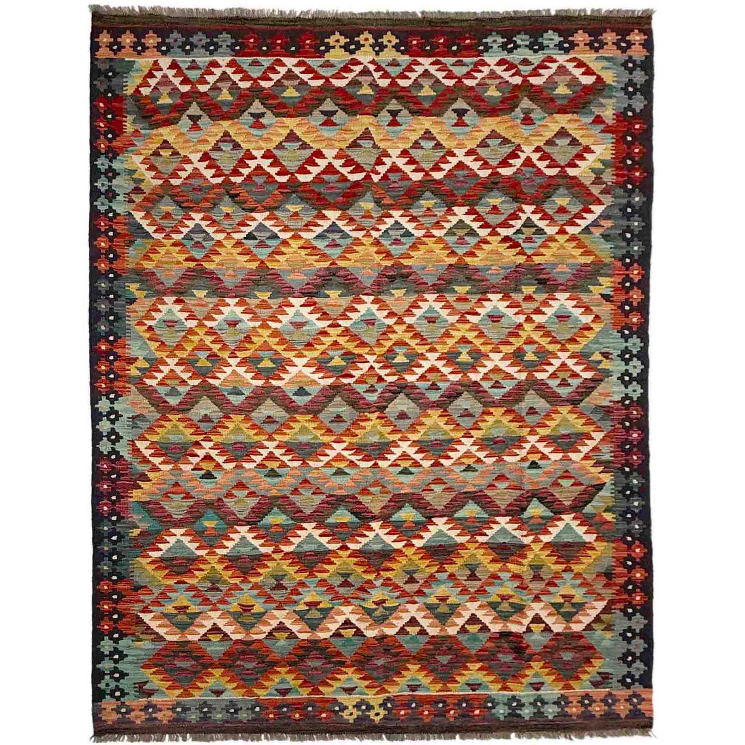 Handmade Multi Kilim Geometric 5x8 ft