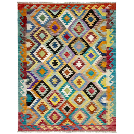 Handmade Multi Kilim Geometric 4x7 ft