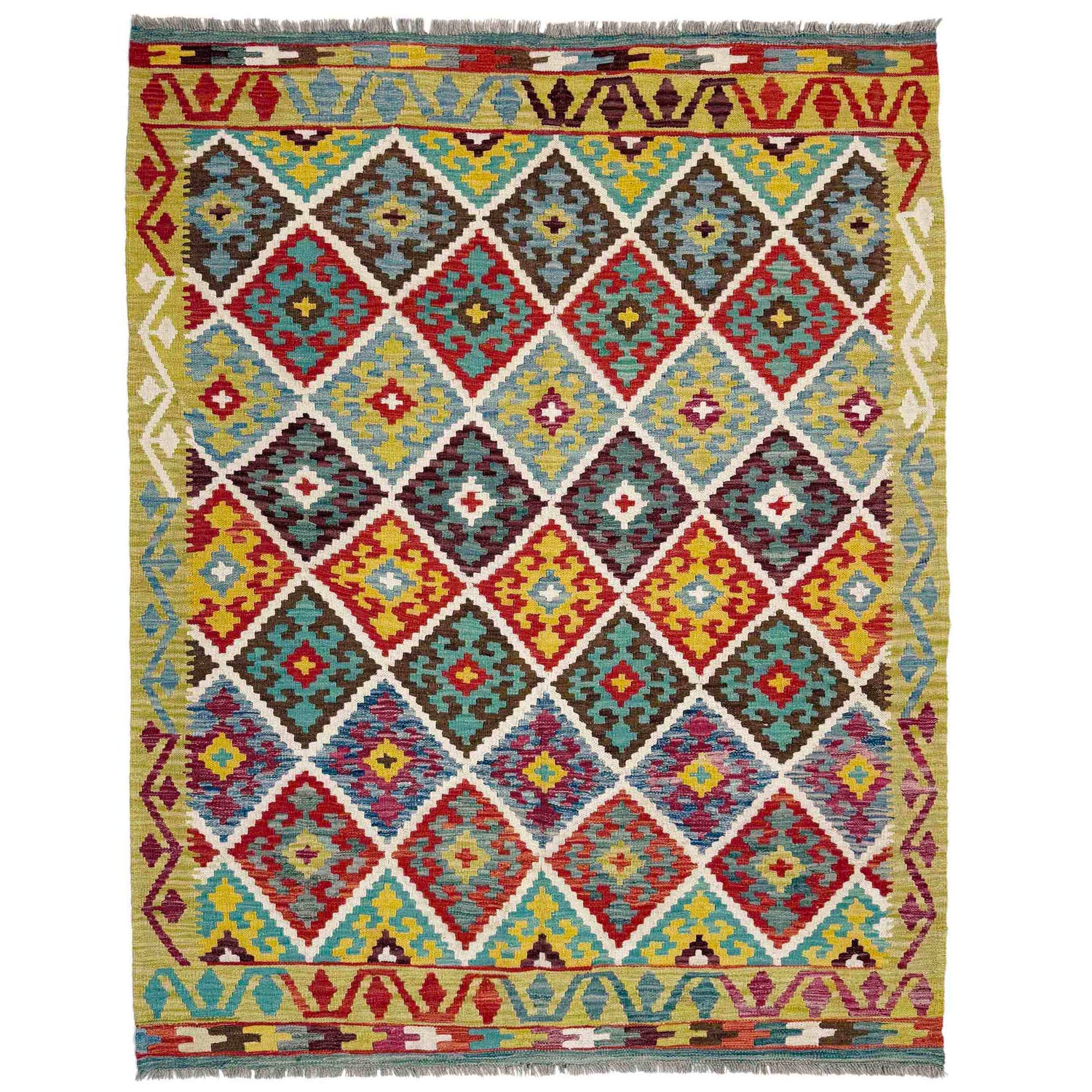 Handmade Multi Kilim Geometric 4x7 ft