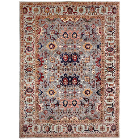 Hand-Knotted Gray Floral Sultani Area Rug – 6' 8" x 9' 9" ft (204 x 298 cm) | SKU: R39635