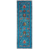 Hand-Knotted Blue Floral Sultani Runner – 2' 9" x 9' 4" ft (84 x 284 cm) | SKU: R39637