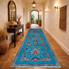 Hand-Knotted Blue Floral Sultani Runner – 2' 9" x 9' 4" ft (84 x 284 cm) | SKU: R39637