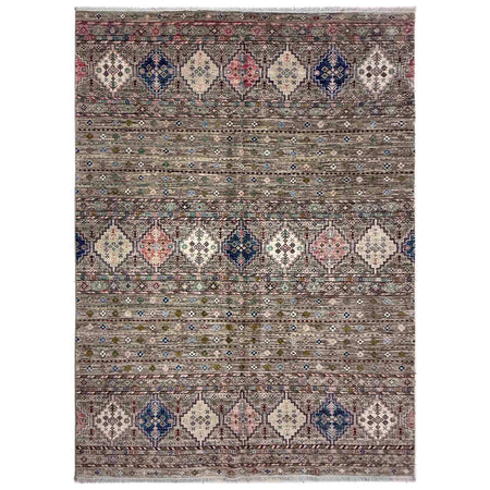 Hand-Knotted Multi Medallion Gabbeh Area Rug – 6' 6" x 9' 8" ft (197 x 294 cm) | SKU: R39638
