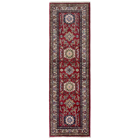 Hand-Knotted Red Medallion Kazak Area Rug Runner – 2' 0" x 6' 1" ft (61 x 185 cm) | SKU: R39643