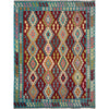 Hand-Knotted Multi Geometric Vegetable Kilim Area Rug – 5' 10" x 8' 0" ft (179 x 244 cm) | SKU: R39656