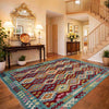 Hand-Knotted Multi Geometric Vegetable Kilim Area Rug – 5' 10" x 8' 0" ft (179 x 244 cm) | SKU: R39656