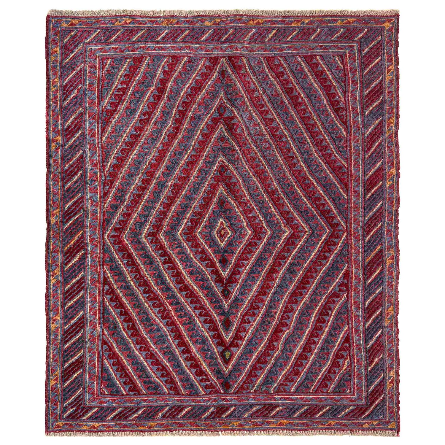 Handmade Afghan Carpet – 4' 8" x 5' 10" ft (142 x 177 cm) | SKU: R39733