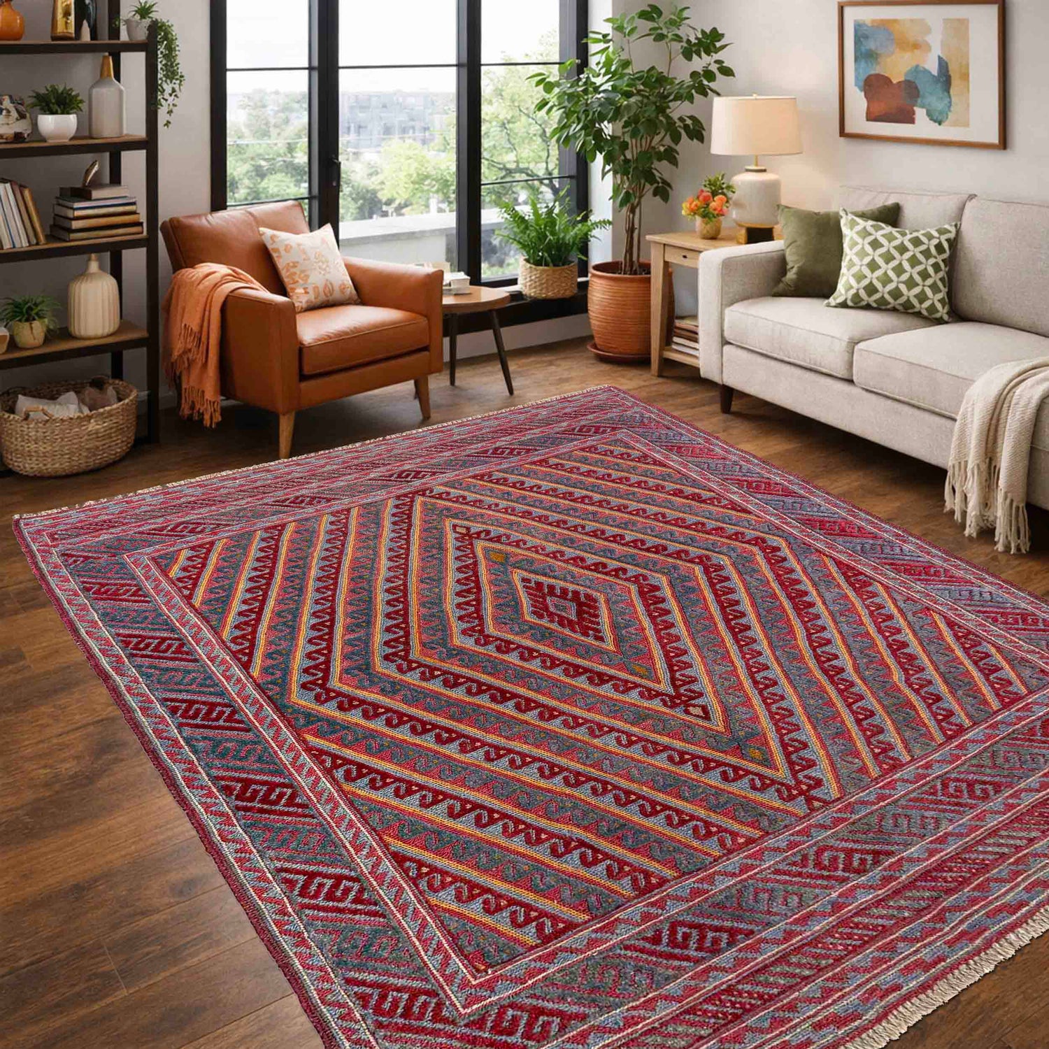 Handmade Mushwani Carpet – 4' 11" x 5' 10" ft (150 x 177 cm) | SKU: R39738
