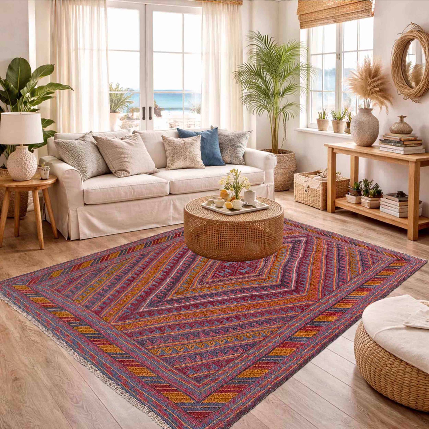 Handmade Wool Mushwani Rug – 4' 10" x 6' 1" ft (147 x 186 cm) | SKU: R39741