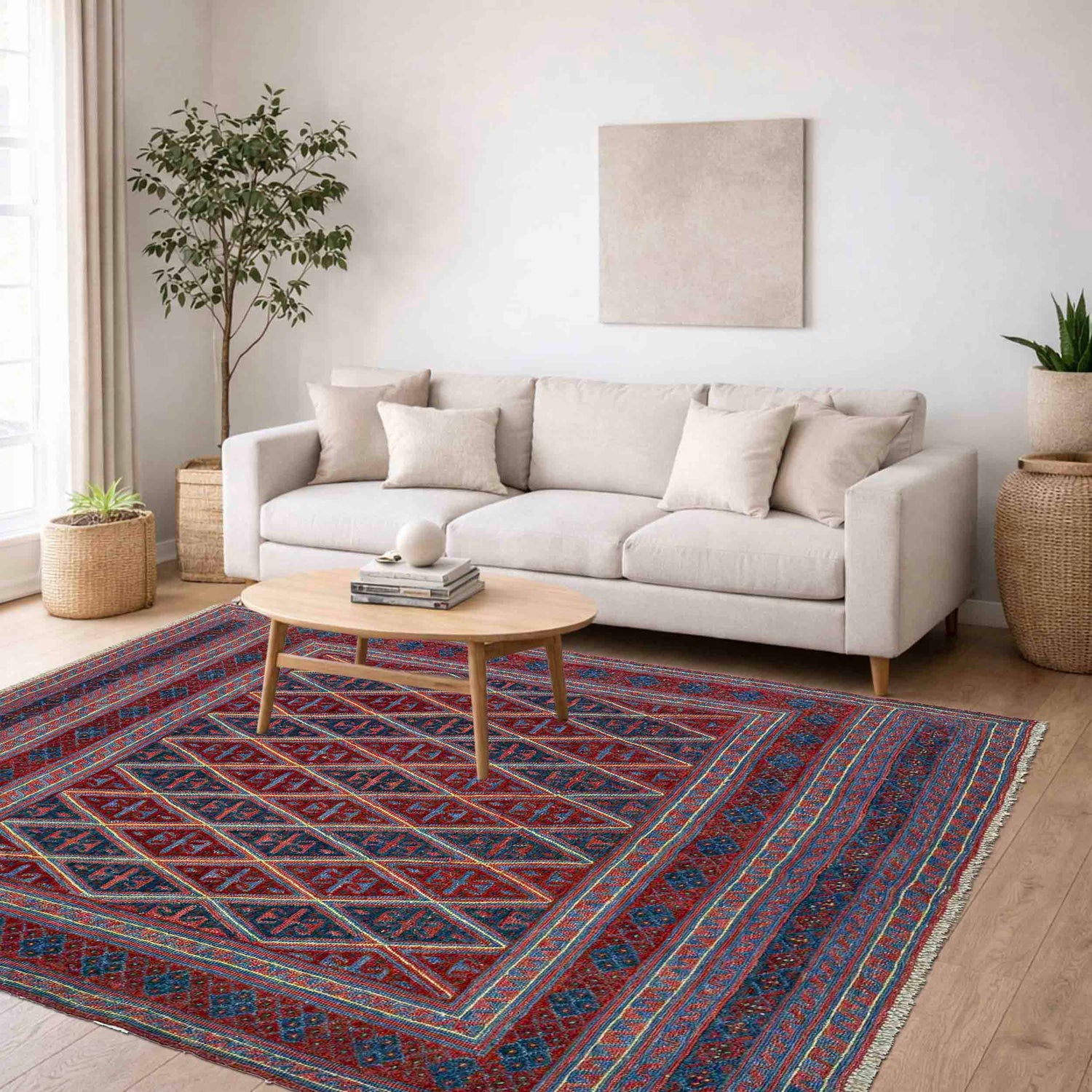 Handmade Wool Mushwani Rug – 5' 2" x 5' 9" ft (157 x 176 cm) | SKU: R39743