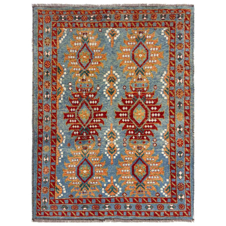 Hand-Knotted Multi Floral Oushak Area Rug – 4' 1" x 5' 9" ft (124 x 174 cm) | SKU: R39752