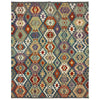 Hand-Knotted Multi Geometric Vegetable Kilim Area Rug – 6' 11" x 9' 7" ft (212 x 293 cm) | SKU: R39758
