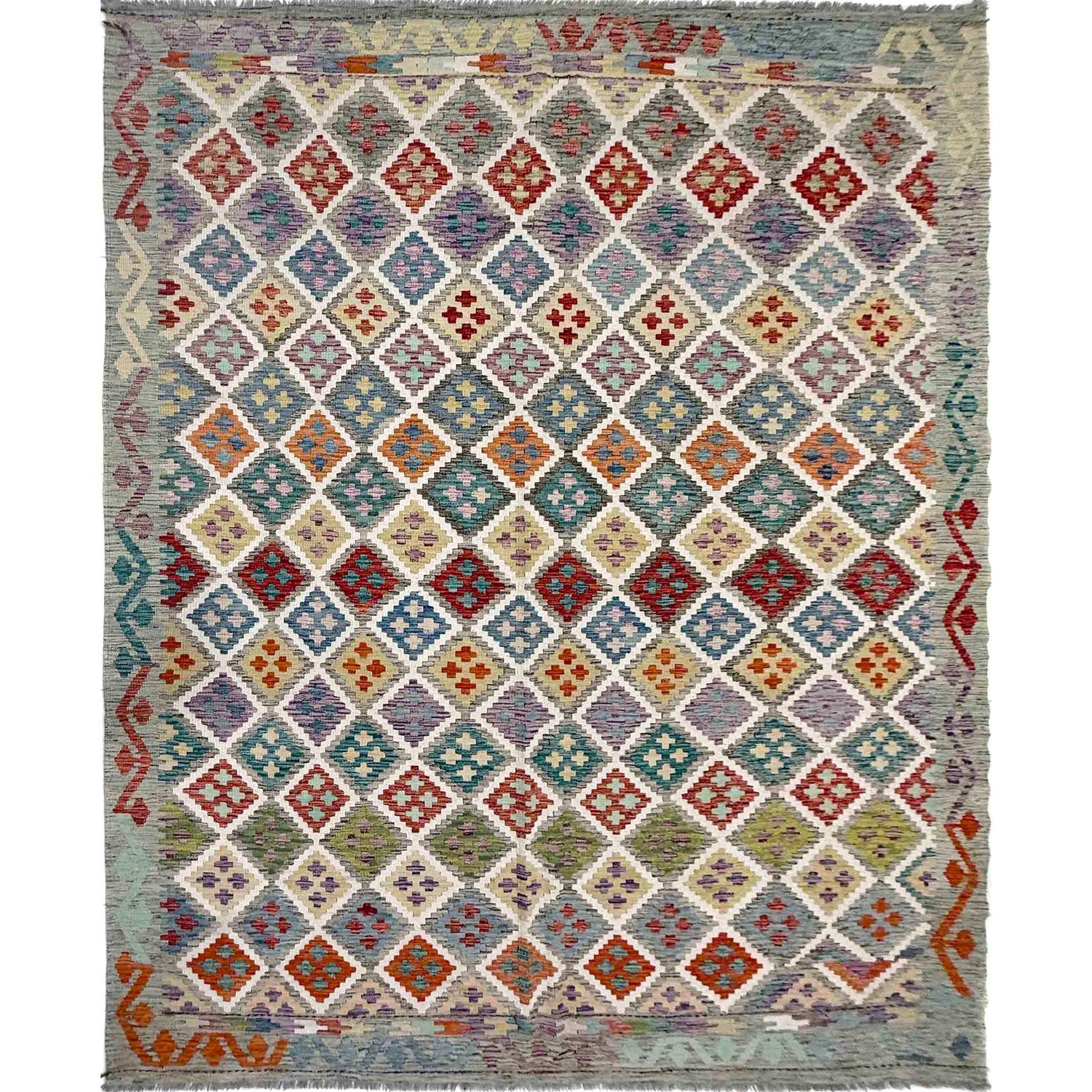 Hand Knotted Flatweave Kilim – 7' 1" x 9' 8" ft (216 x 295 cm) | SKU: R39760