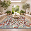 Hand-Knotted Multi Geometric Vegetable Kilim Area Rug – 8' 4" x 9' 9" ft (254 x 296 cm) | SKU: R39765