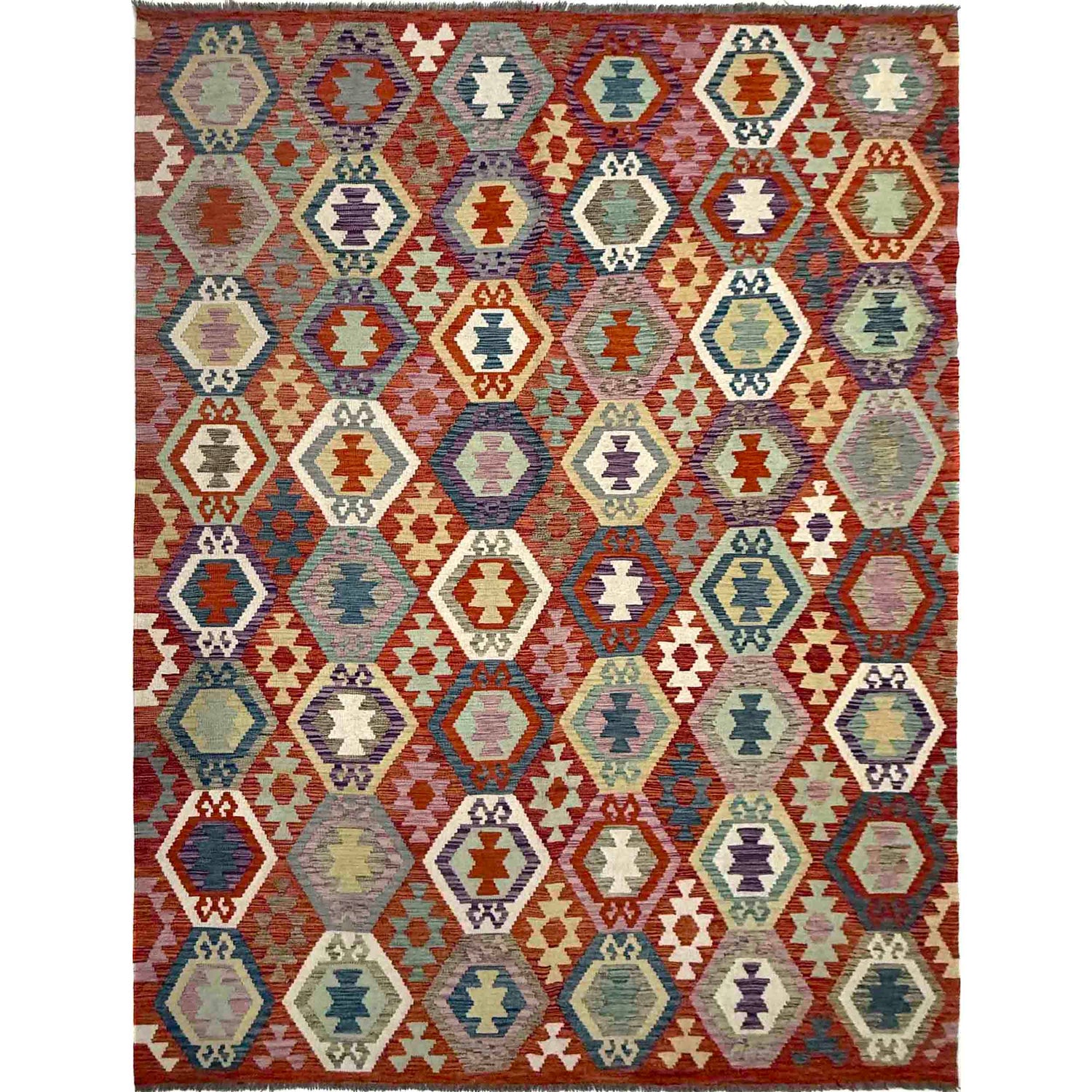 Handmade Vegetable Kilim – 6' 9" x 9' 8" ft (206 x 294 cm) | SKU: R39771
