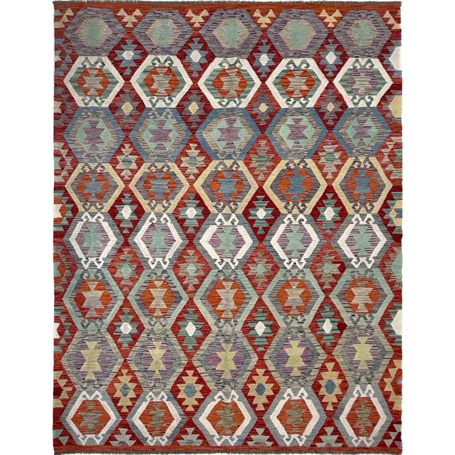Handmade Vegetable Kelim – 6' 8" x 9' 6" ft (203 x 290 cm) | SKU: R39772