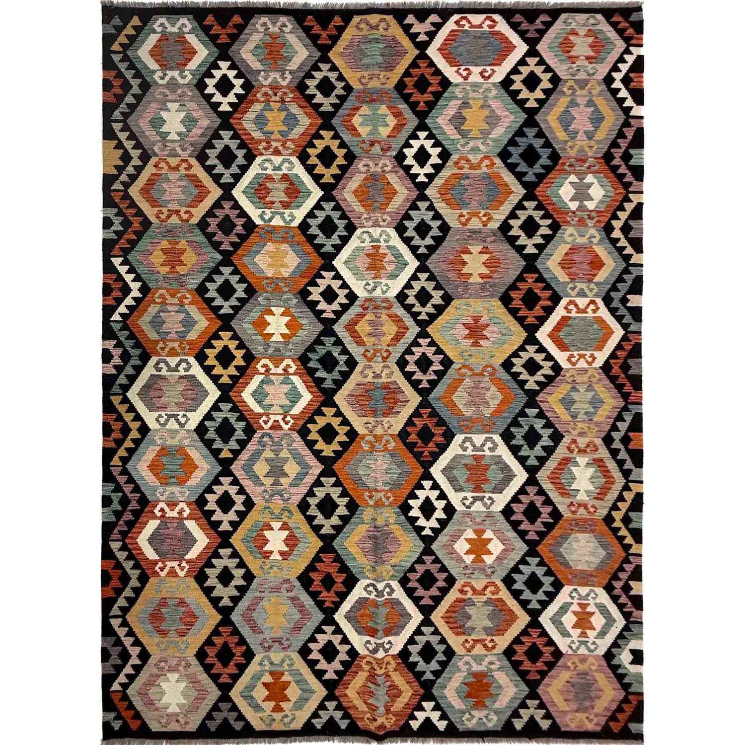 Handmade Vegetable Kelim – 6' 8" x 9' 9" ft (204 x 296 cm) | SKU: R39773