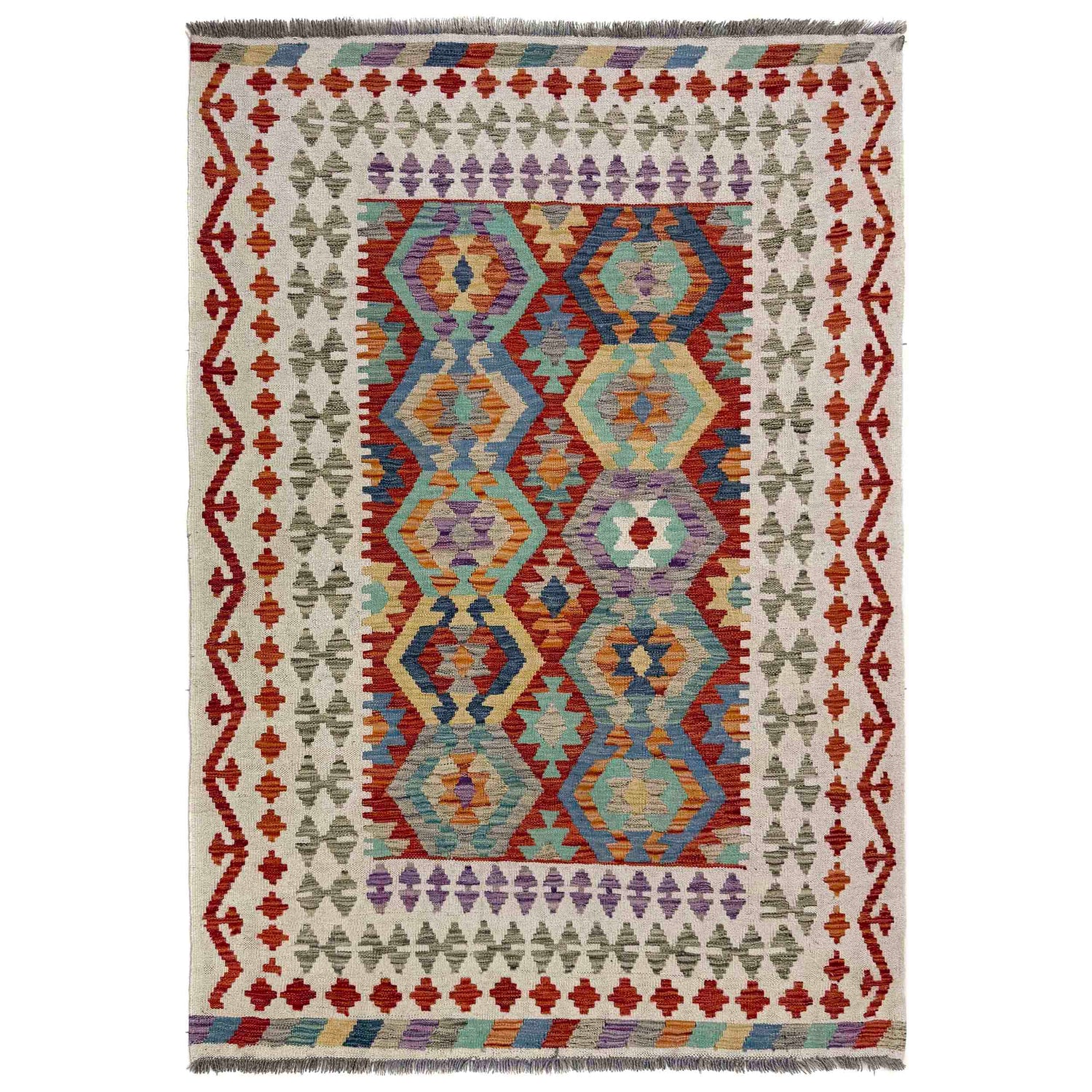 Handmade Vegetable Kilim – 4' 3" x 5' 11" ft (130 x 180 cm) | SKU: R39816
