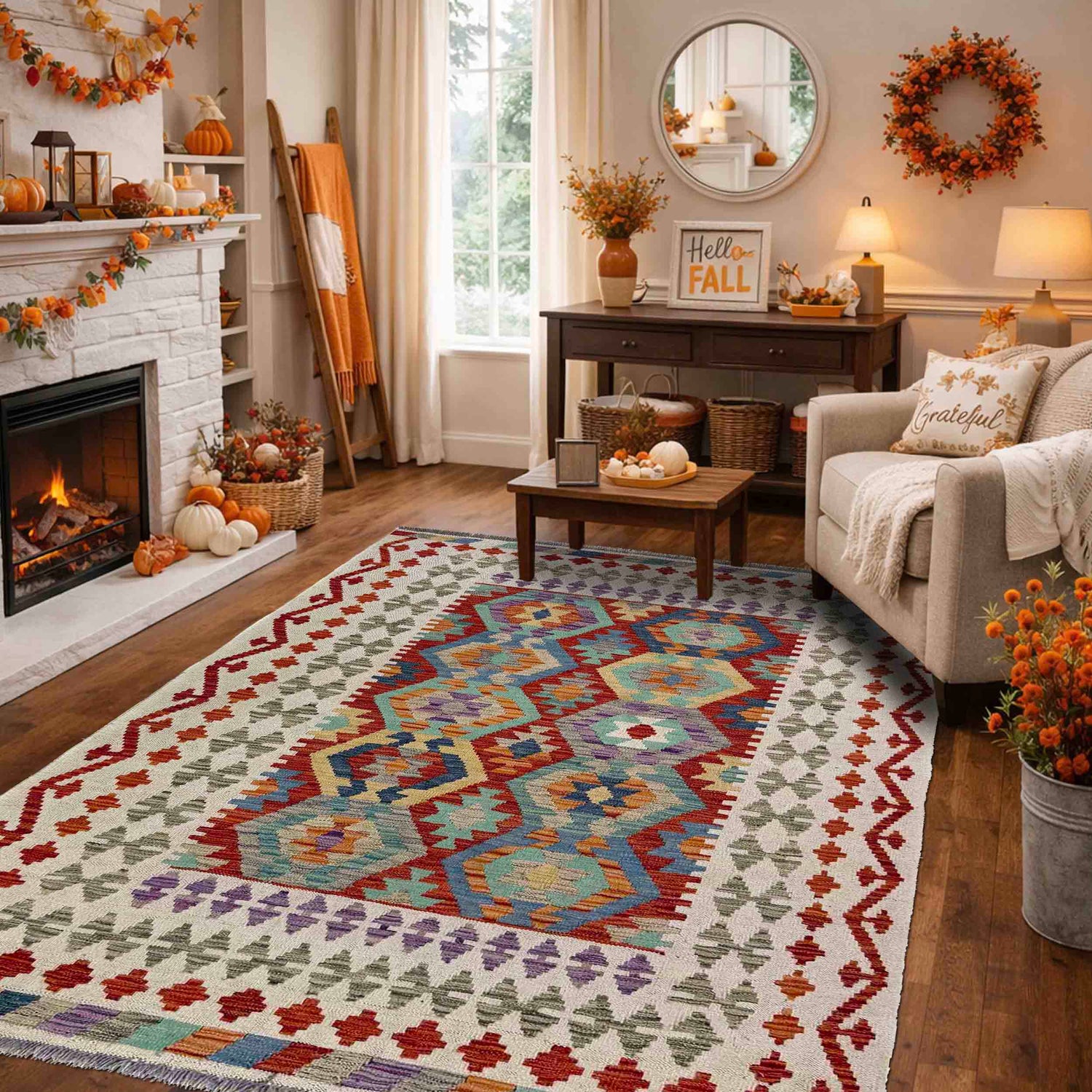 Handmade Vegetable Kilim – 4' 3" x 5' 11" ft (130 x 180 cm) | SKU: R39816