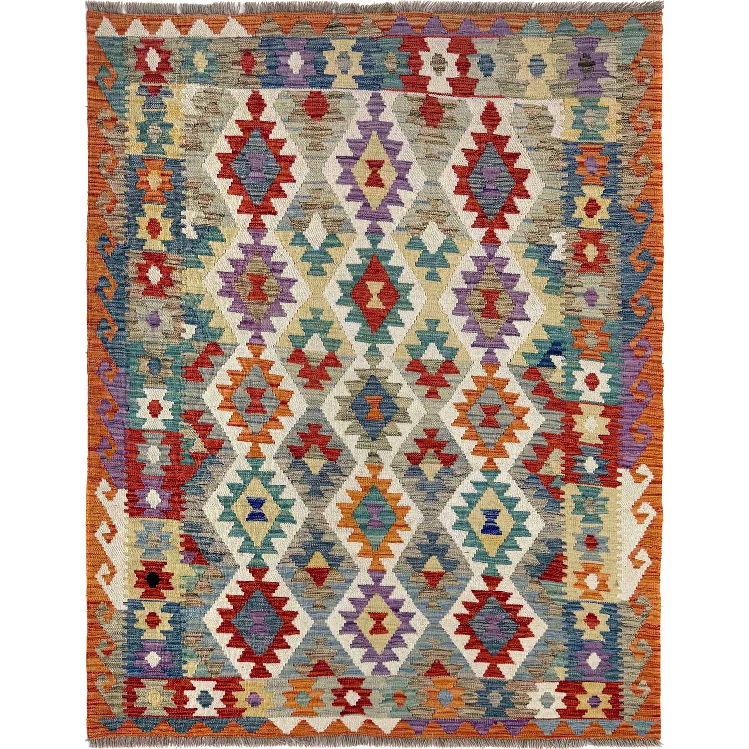 Handmade Vegetable Kilim – 4' 2" x 5' 9" ft (127 x 176 cm) | SKU: R39819
