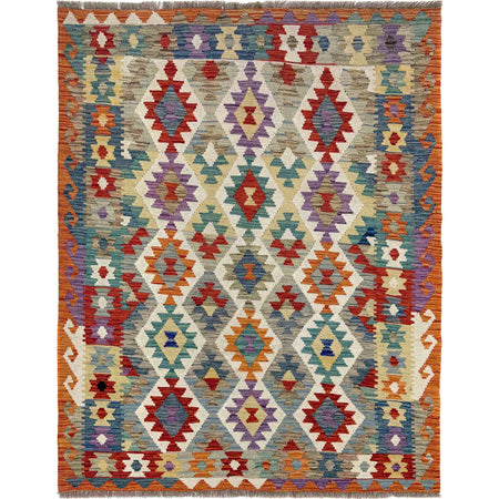 Handmade Vegetable Kilim – 4' 2" x 5' 9" ft (127 x 176 cm) | SKU: R39819