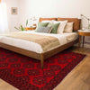 Baluchi Rug Handmade Deep Red Floral 10x13 ft