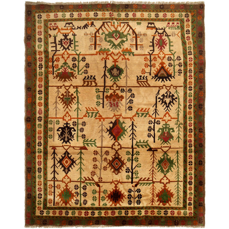 Kohistani Area Rug Handmade Beige Floral 5x8 ft
