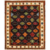Kohistani Area Rug Handmade Black Floral 5x6 ft
