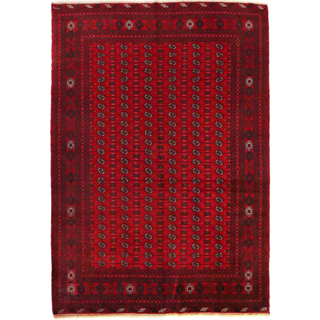 Bokhara Rug Handmade Vibrant Red Medallion 7x10 ft