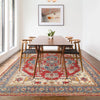 Heriz Area Rug Handmade Multi Medallion 7x10 ft