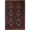 Baluchi Rug Handmade Multi Geometric 2x4 ft