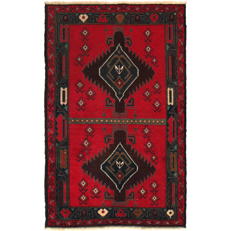 Baluchi Rug Handmade Multi Geometric 2x4 ft
