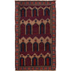 Baluchi Rug Handmade Multi Prayer Design 3x5 ft