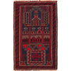 Baluchi Rug Handmade Multi Prayer Design 3x5 ft