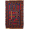 Baluchi Rug Handmade Multi Prayer Design 2x4 ft