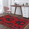 Baluchi Rug Handmade Red Floral 2x4 ft