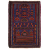 Baluchi Rug Handmade Blue Prayer Design 3x5 ft