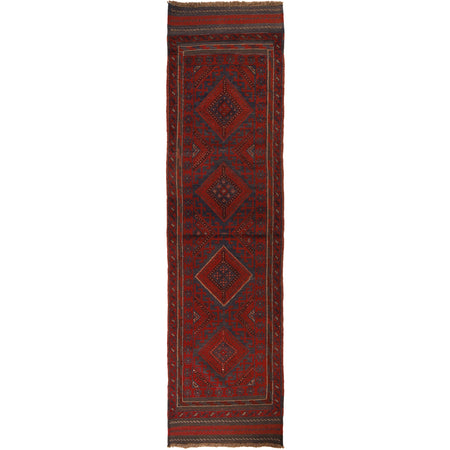 Mashwani Runner Rug Handmade Deep Red Geometric 8' Runner