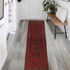 Mashwani Runner Rug Handmade Deep Red Geometric 8' Runner