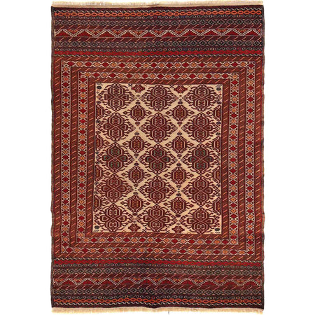 Maliki Kilim Area Rug Handmade Multi Floral 4x6 ft
