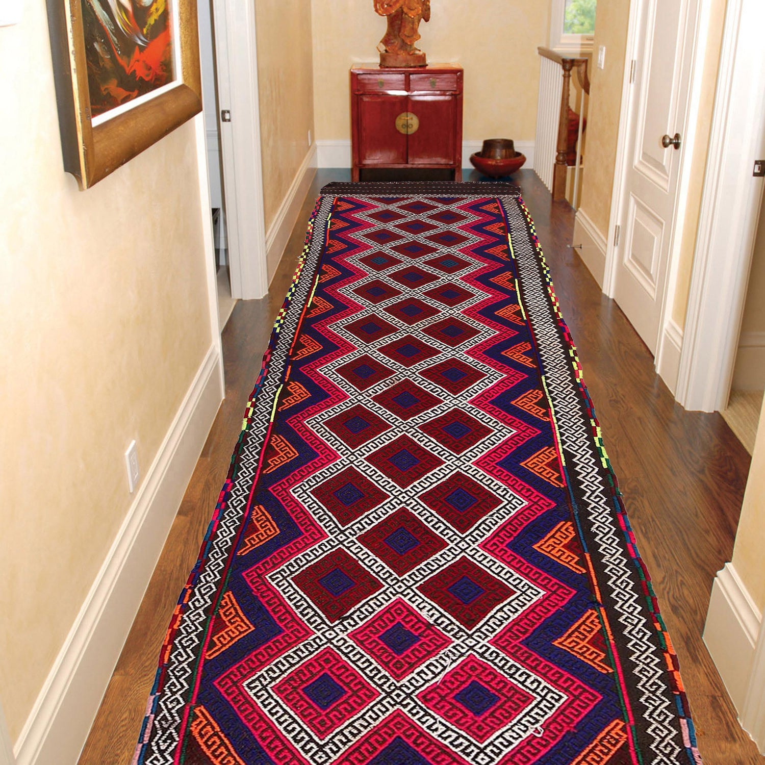 Suzuni Kilim Runner Handmade Multi 10' Runner