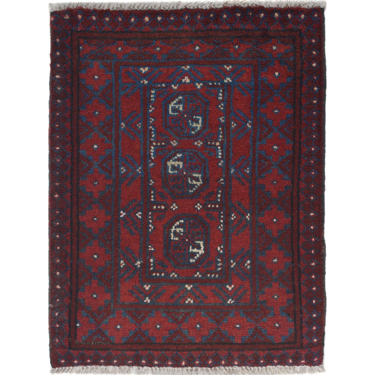 Handmade Wool Doormat Red Floral