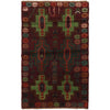 Baluchi Rug Handmade Dark Purple Floral 4x6 ft