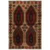 Baluchi Rug Handmade Beige Floral 4x6 ft