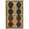 Baluchi Rug Handmade Tan Floral 4x6 ft