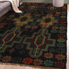 Baluchi Rug Handmade Black Floral 4x6 ft