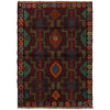 Baluchi Rug Handmade Dark Purple Floral 4x6 ft