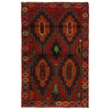 Baluchi Rug Handmade Red Floral 4x6 ft