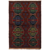 Baluchi Rug Handmade Dark Purple Geometric 4x6 ft